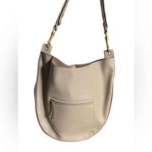 Celine Crisped Calfskin Medium Hobo Light Taupe Authentic EUC